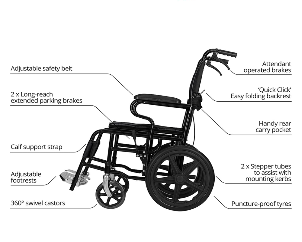 Lightweight Folding Wheelchair 16inch