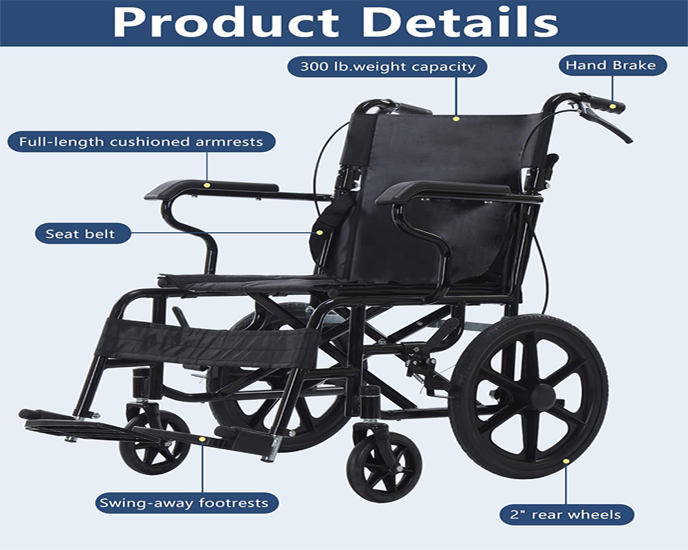 Lightweight Folding Wheelchair 16inch