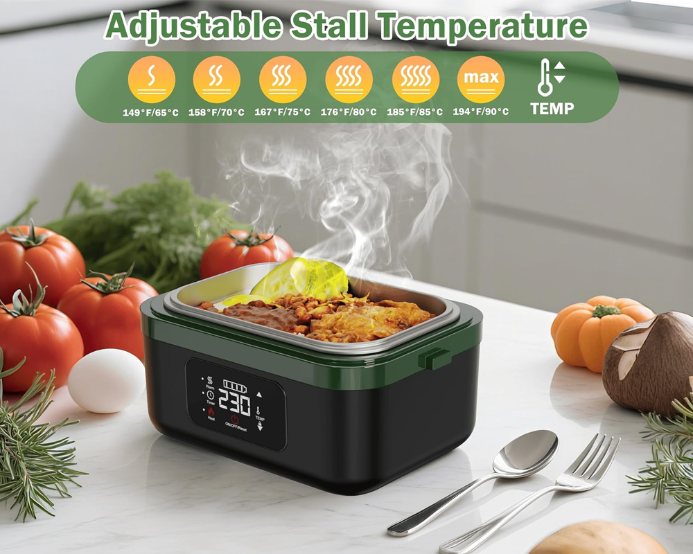 Portable Self Heating Electric Lunch Box Food Warmer