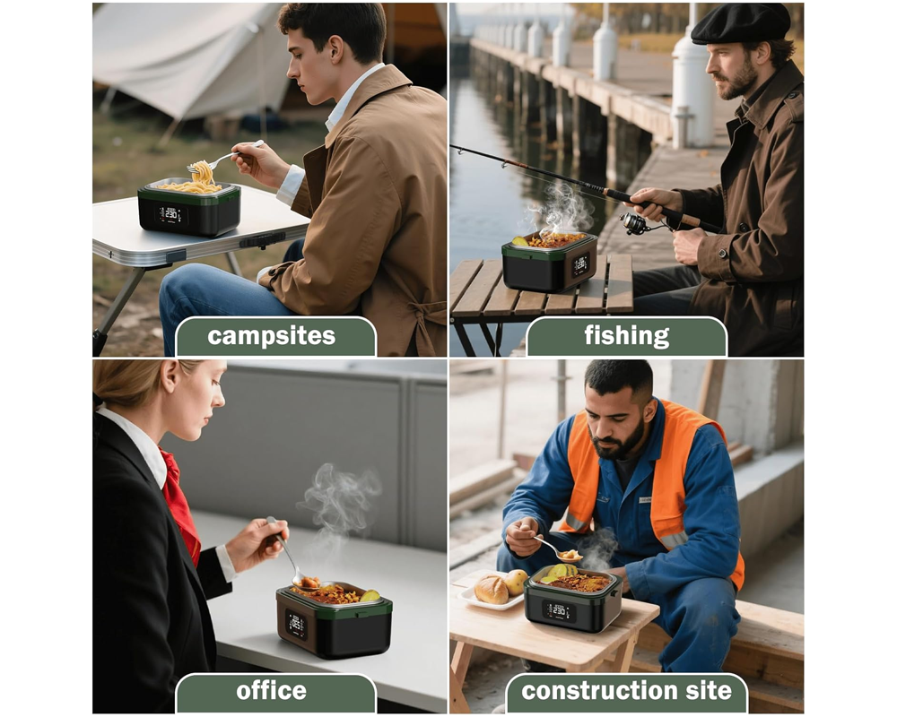 Portable Self Heating Electric Lunch Box Food Warmer