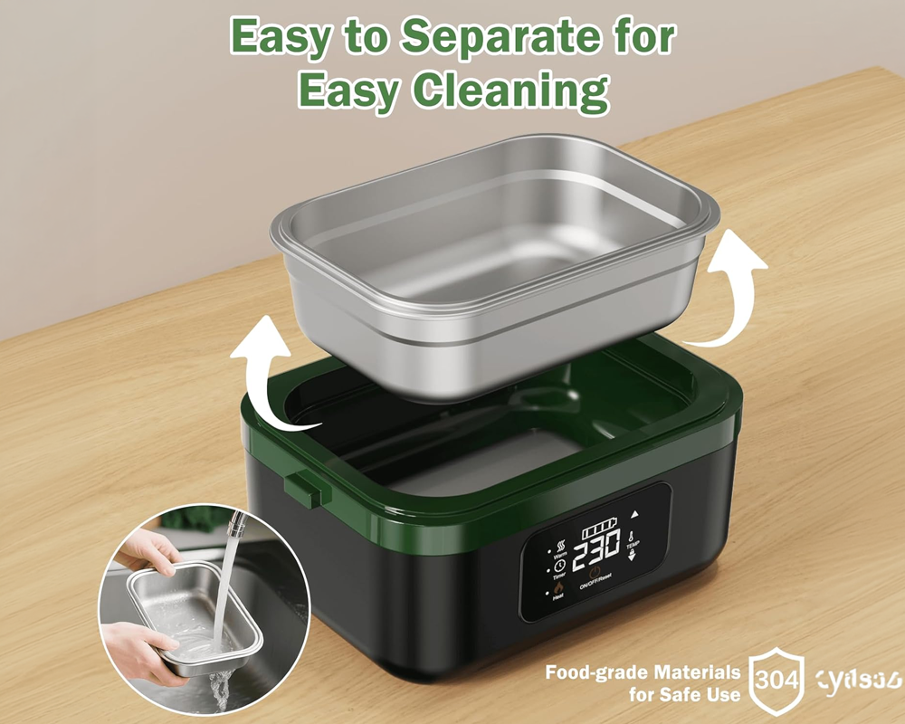 Portable Self Heating Electric Lunch Box Food Warmer