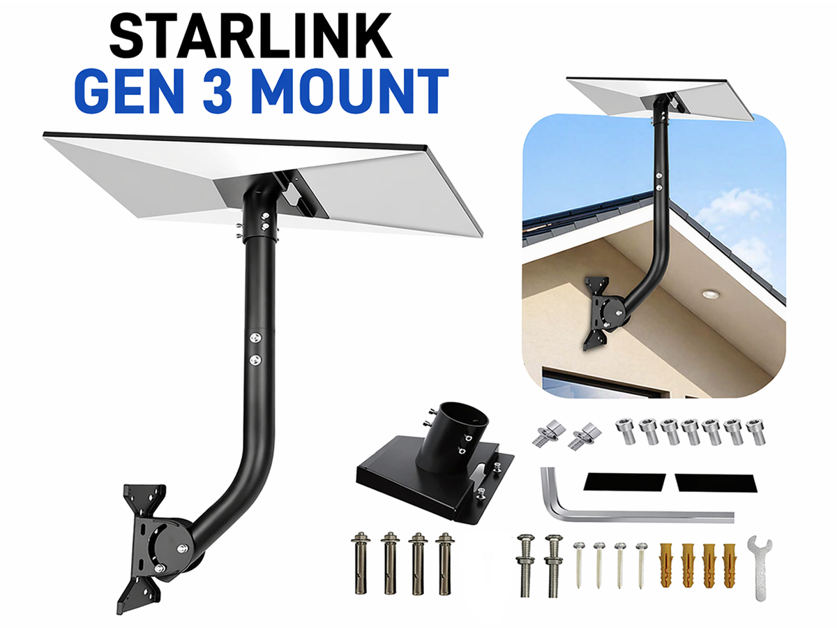 Starlink Gen 3 Mount, 360 Rotatable Roof & Wall Mount for V3 Starlink