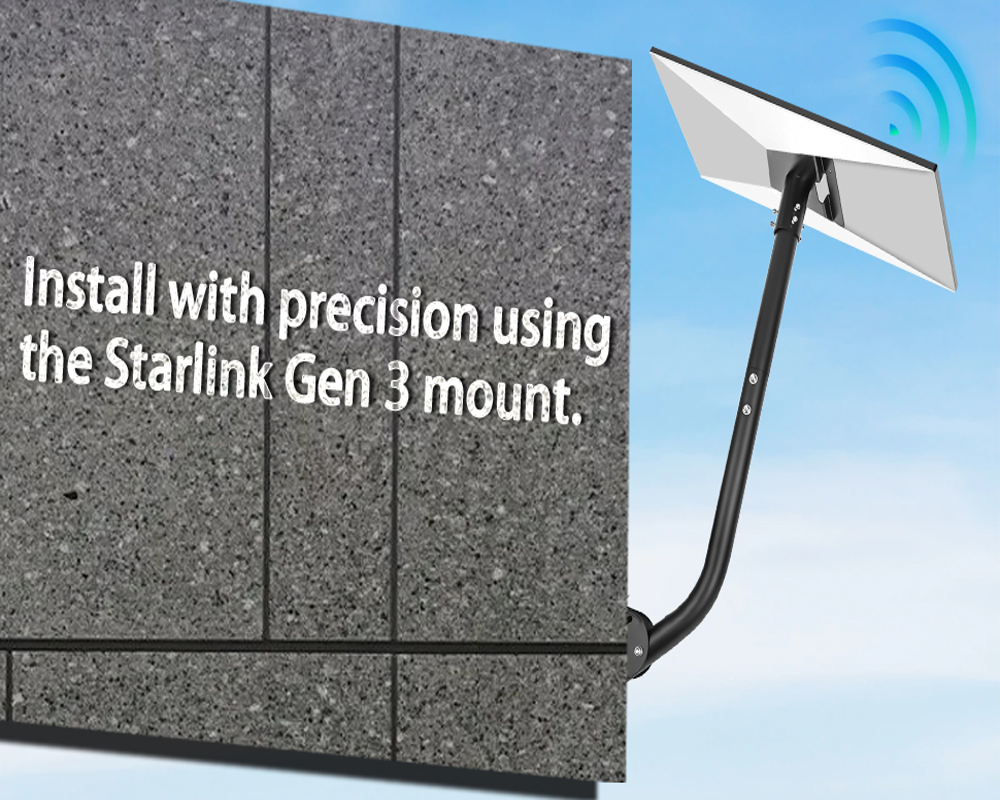 Starlink Gen 3 Mount, 360 Rotatable Roof & Wall Mount for V3 Starlink