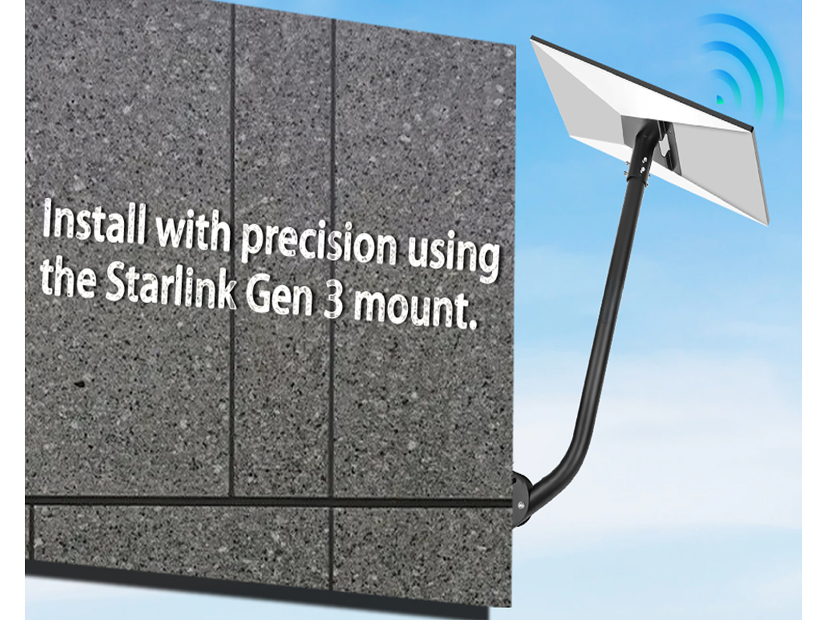Starlink Gen 3 Mount, 360 Rotatable Roof & Wall Mount for V3 Starlink