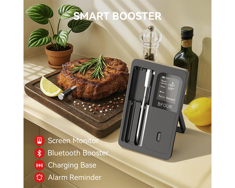 Smart Meat Thermometer Bluetooth BBQ Thermometer with Dual Probes
