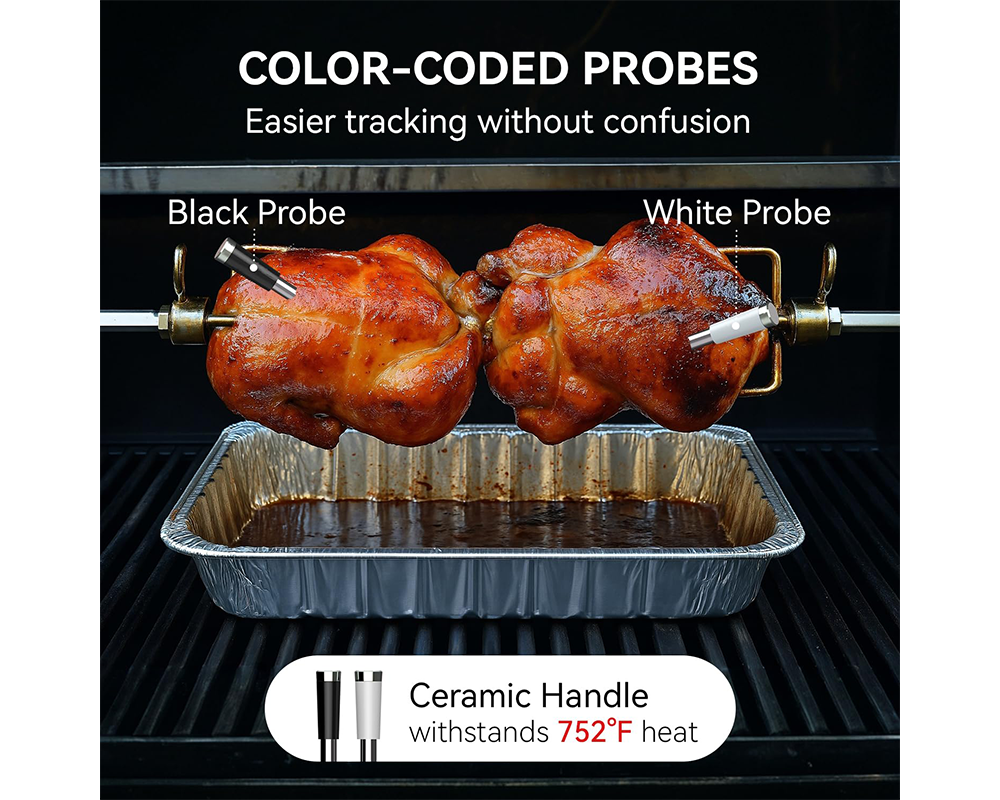Smart Meat Thermometer Bluetooth BBQ Thermometer with Dual Probes