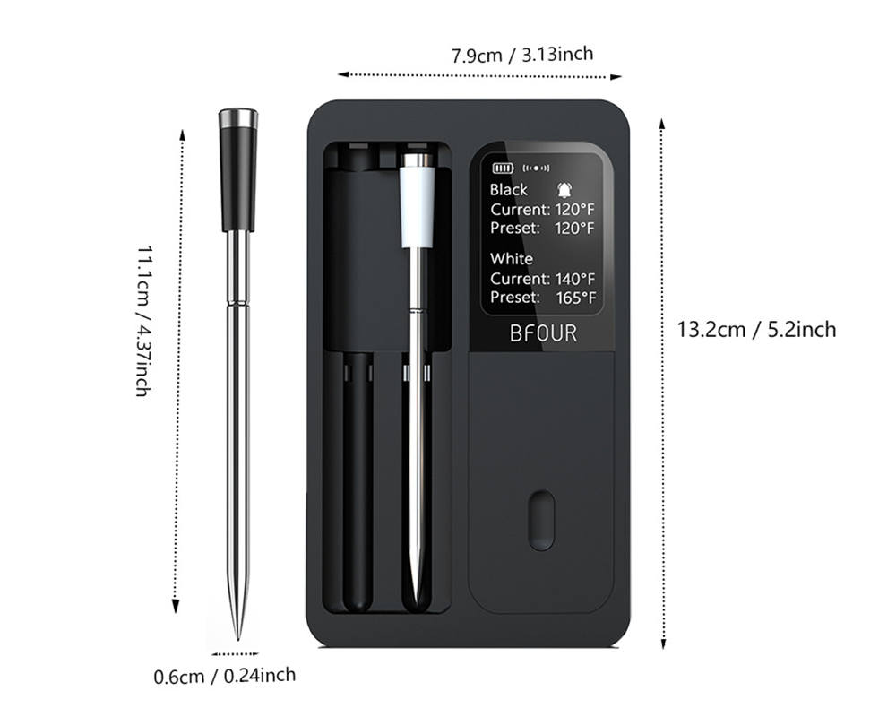 Smart Meat Thermometer Bluetooth BBQ Thermometer with Dual Probes