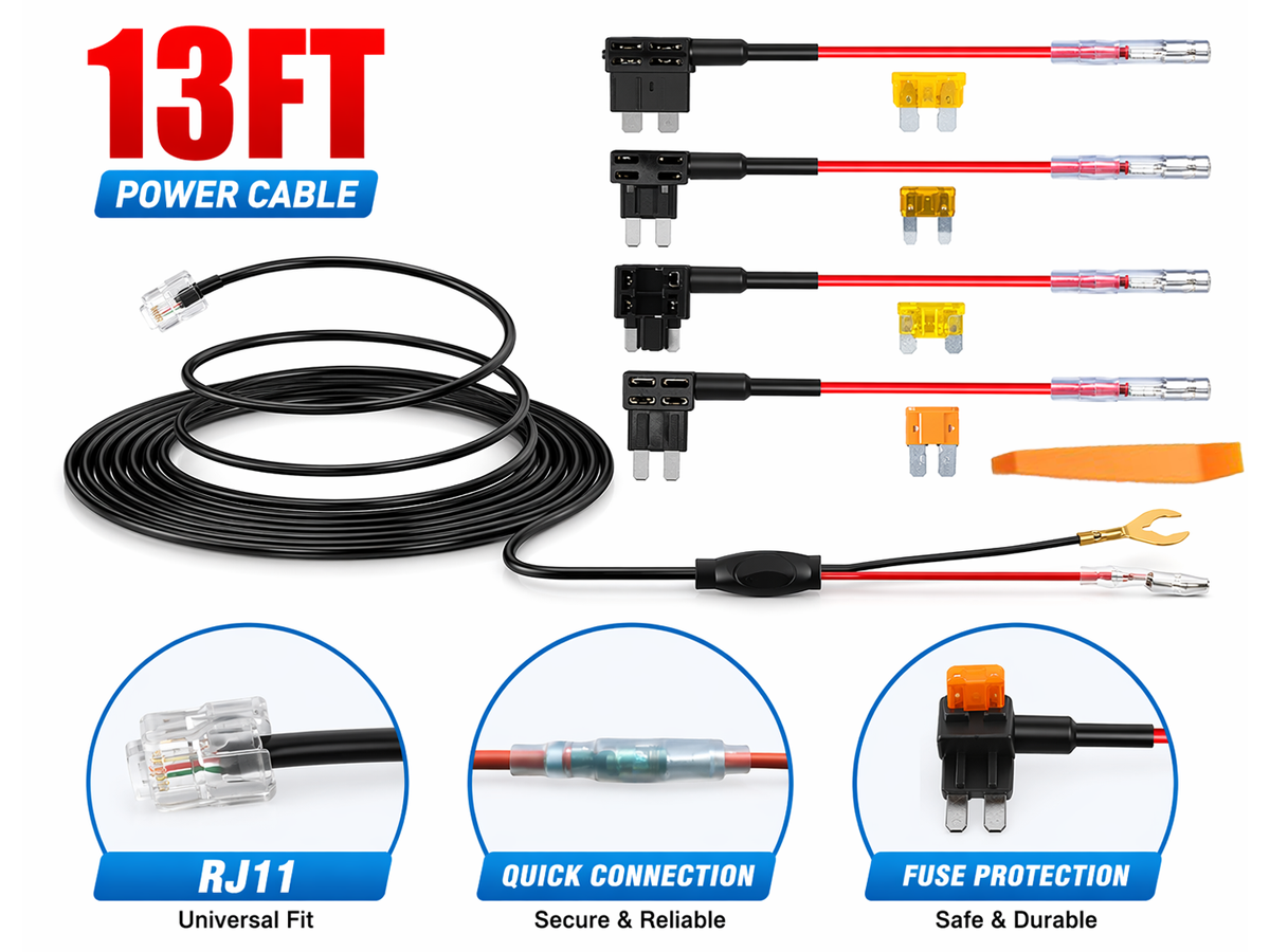Hard Wire RJ11 Power Cable Cord for Uniden Escort