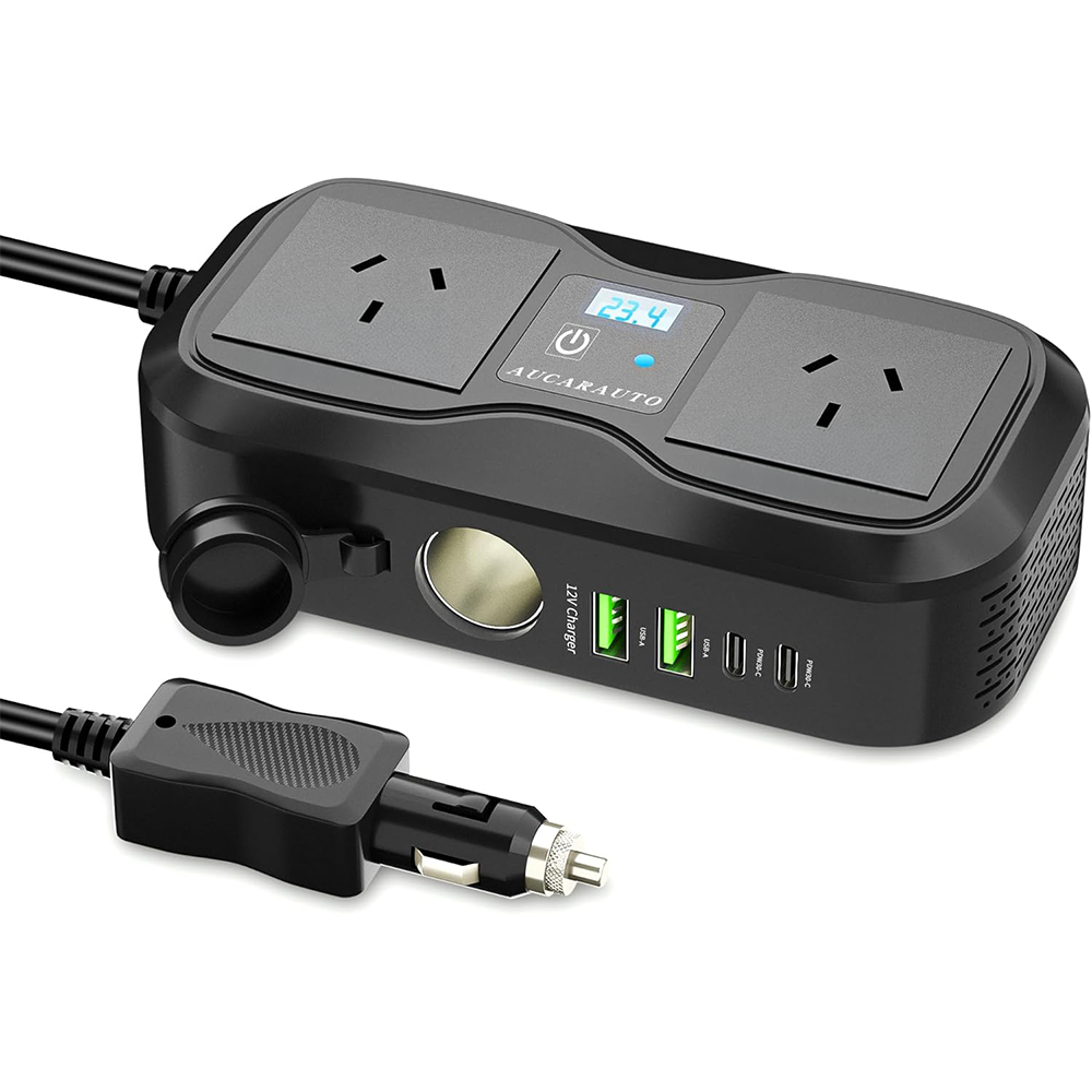 Car Inverter 200W 7 in 1 Fast Charging DC to AC Converter