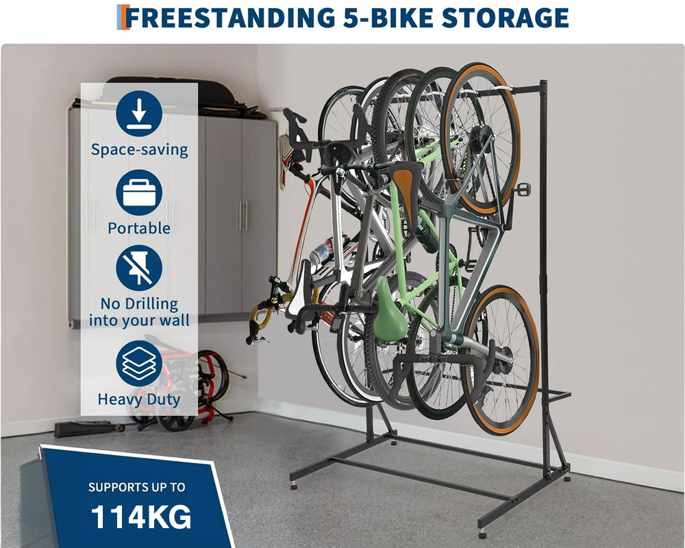 Bike Storage Rack Vertical Bicycle Organiser for Garage Indoor Use