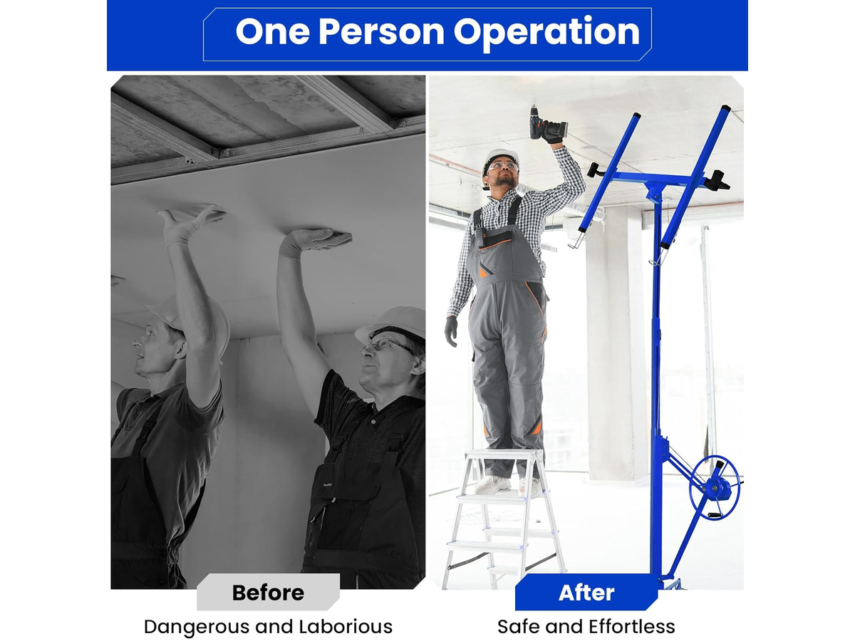 11Ft Drywall Panel Lifter Plasterboard Installation Hoist Drywall Sheet Lift