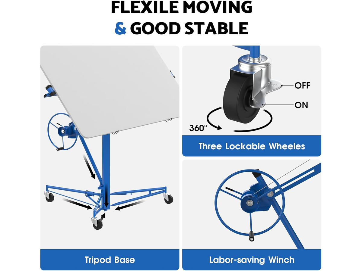 11Ft Drywall Panel Lifter Plasterboard Installation Hoist Drywall Sheet Lift