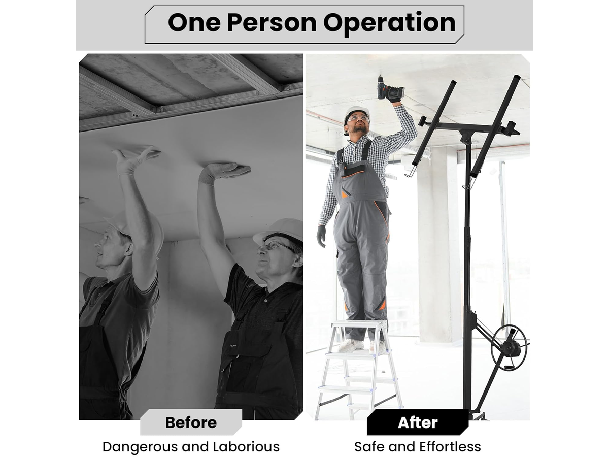 Drywall Panel Lifter 11Ft Plasterboard Installation Hoist Drywall Sheet Lift