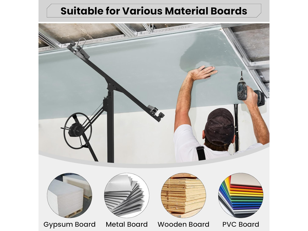 Drywall Panel Lifter 11Ft Plasterboard Installation Hoist Drywall Sheet Lift