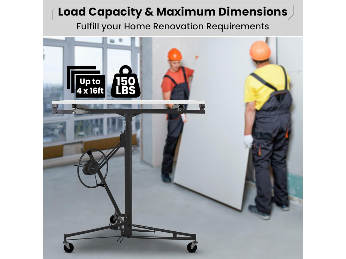 Drywall Panel Lifter 11Ft Plasterboard Installation Hoist Drywall Sheet Lift