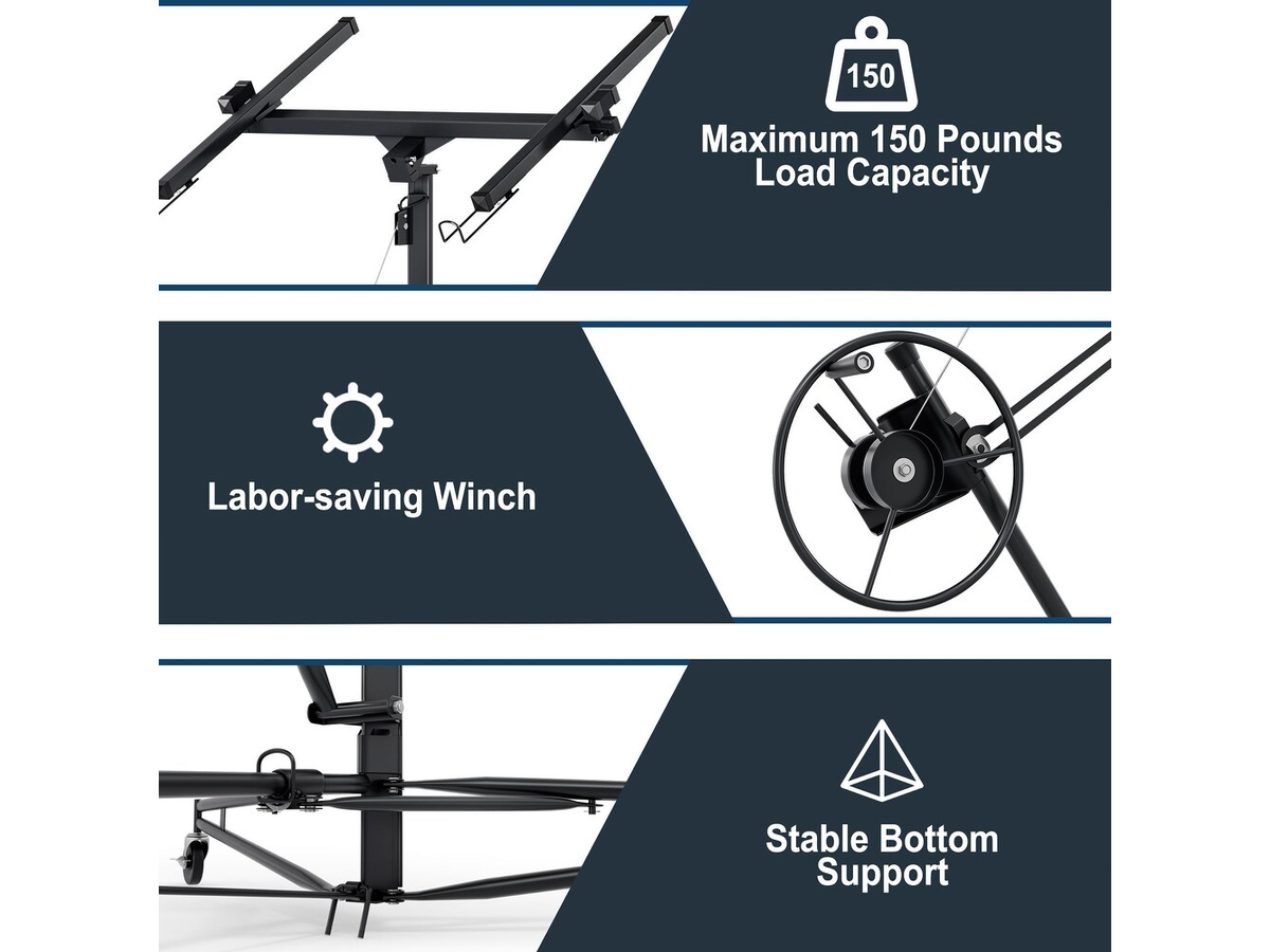Drywall Panel Lifter 11Ft Plasterboard Installation Hoist Drywall Sheet Lift