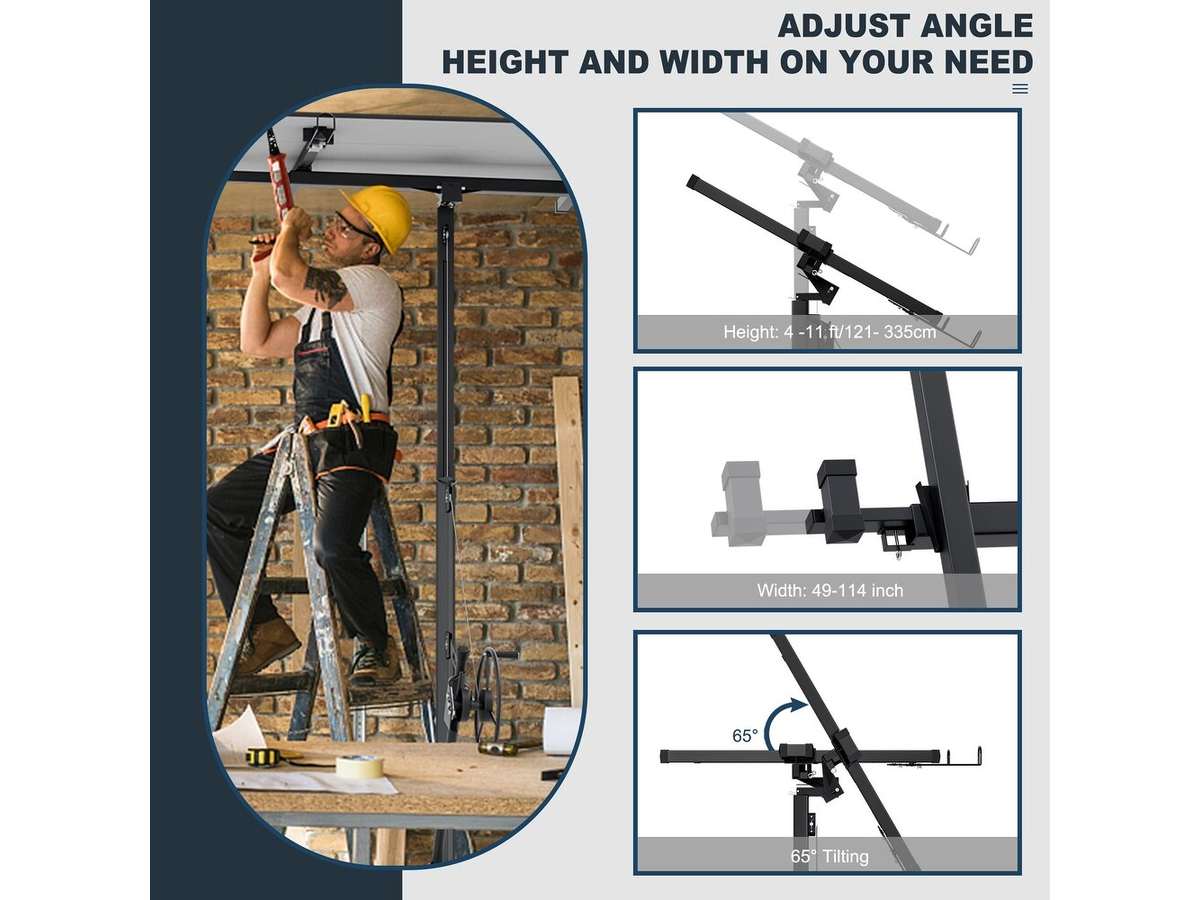Drywall Panel Lifter 11Ft Plasterboard Installation Hoist Drywall Sheet Lift