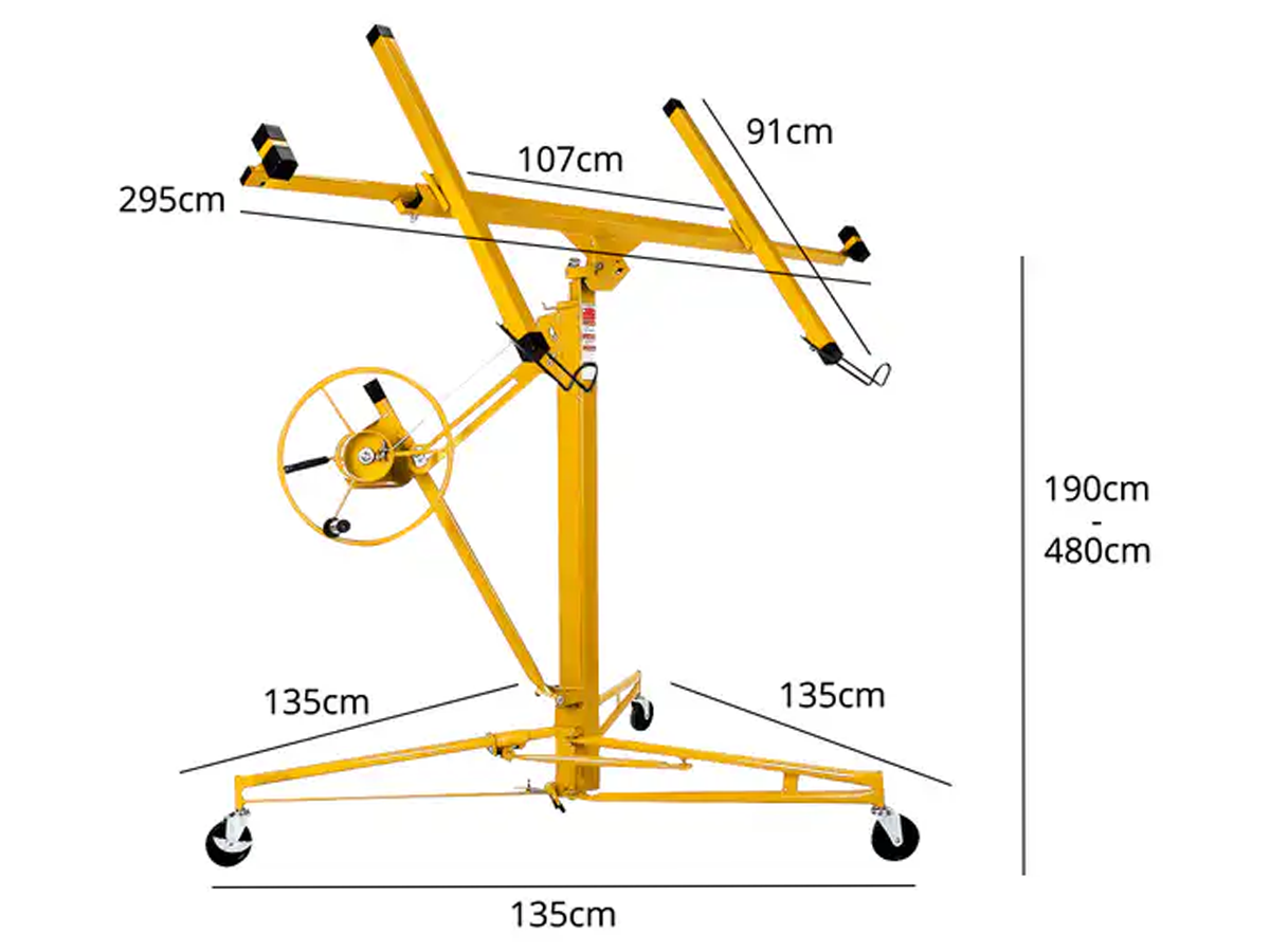 Drywall Panel Lifter 16FT Heavy Duty Plasterboard Hoist