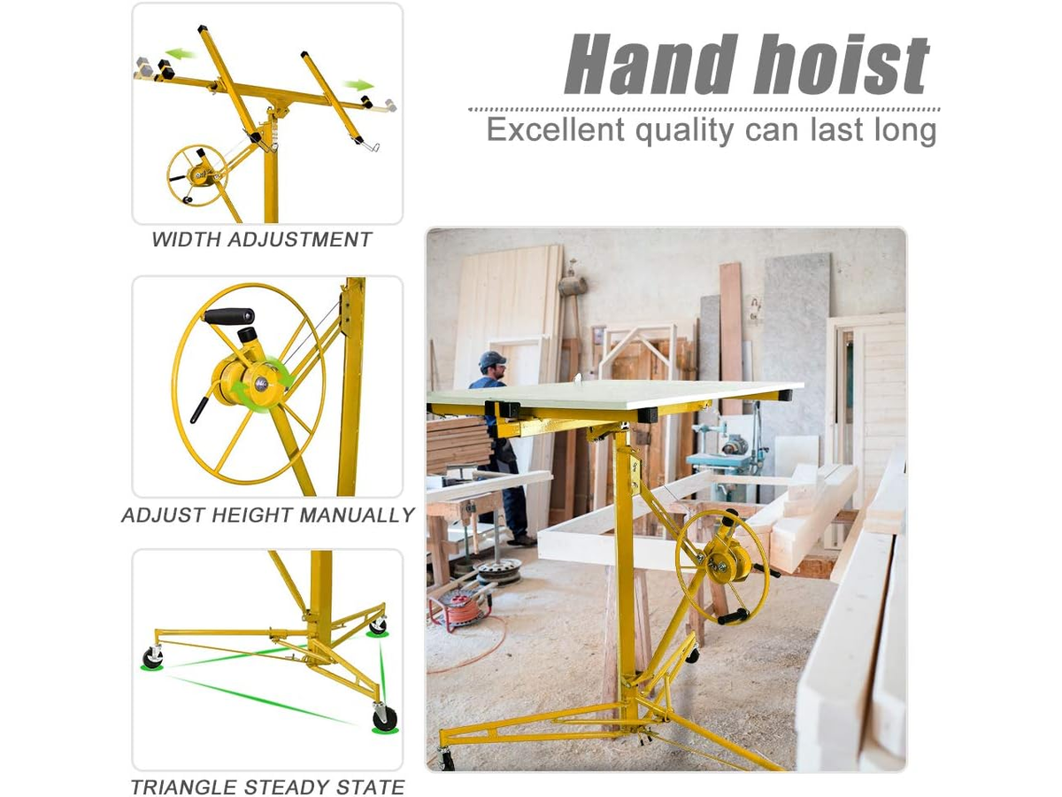 Drywall Panel Lifter 16FT Heavy Duty Plasterboard Hoist