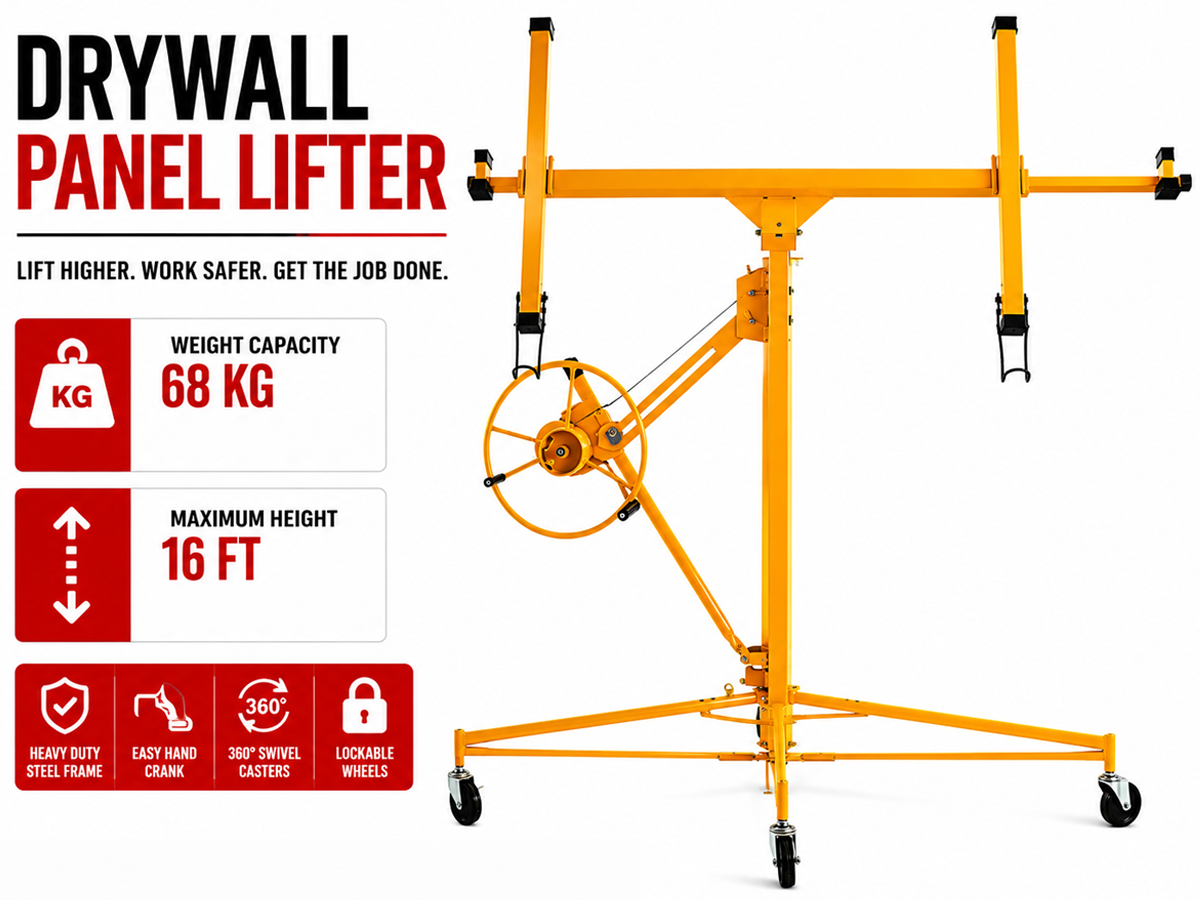 Drywall Panel Lifter 16FT Heavy Duty Plasterboard Hoist