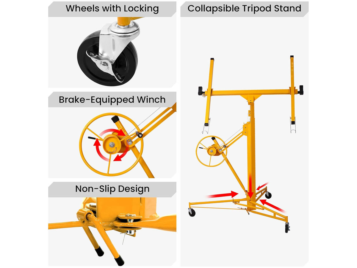 Drywall Panel Lifter 16FT Heavy Duty Plasterboard Hoist