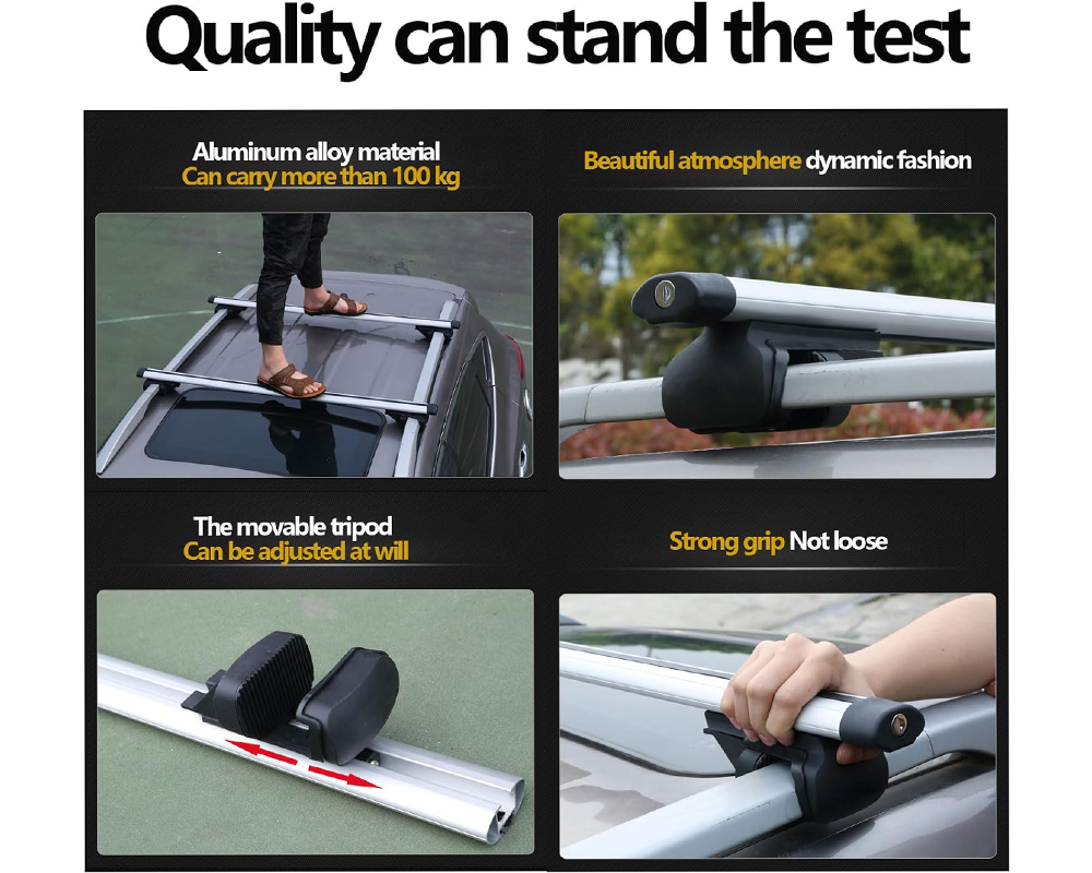 Universal Car Roof Rack Cross Bars Aluminium Roof Rack Set 75kg Silver