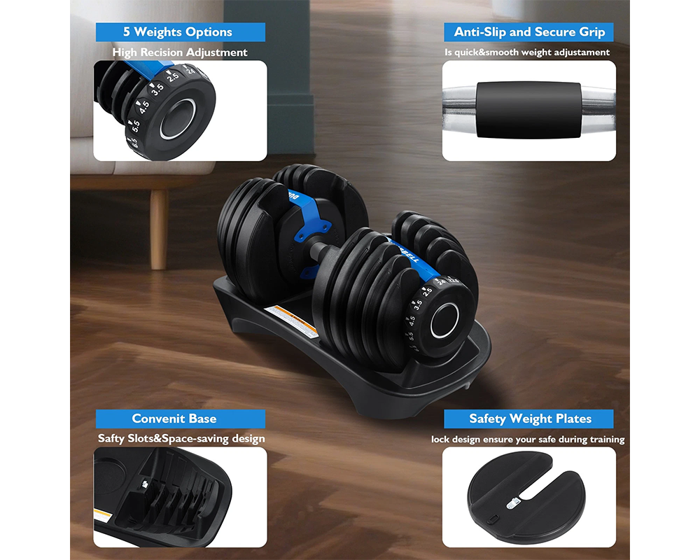48kg Smart Adjustable Weights Dumbbell Set