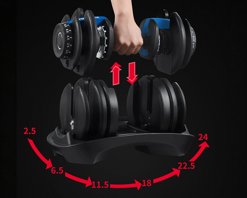 48kg Smart Adjustable Weights Dumbbell Set