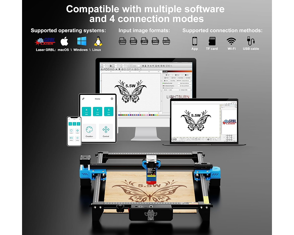 Laser Engraver DIY Engraving Machine – High Precision Laser Engraver for Wood, Metal Acrylic