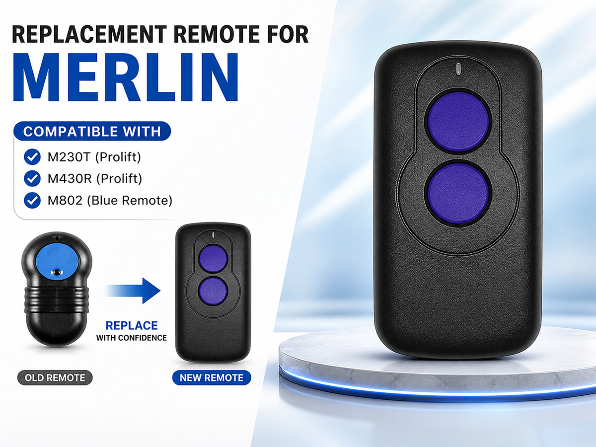 Merlin M802 Garage Door Remote 40.685MHz Compatible Replacement Remote Control