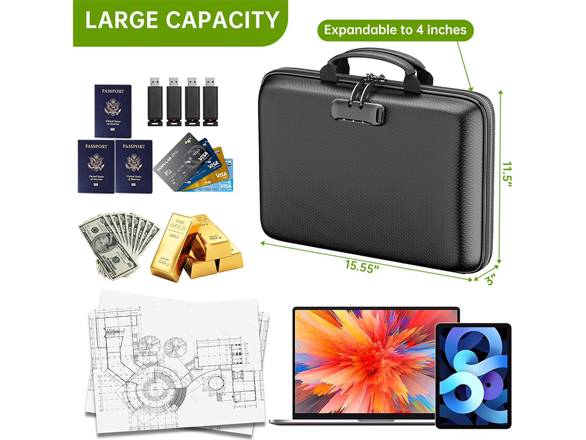 Product Title Fireproof Document Organizer Lockable File Storage Box with 13 Pockets