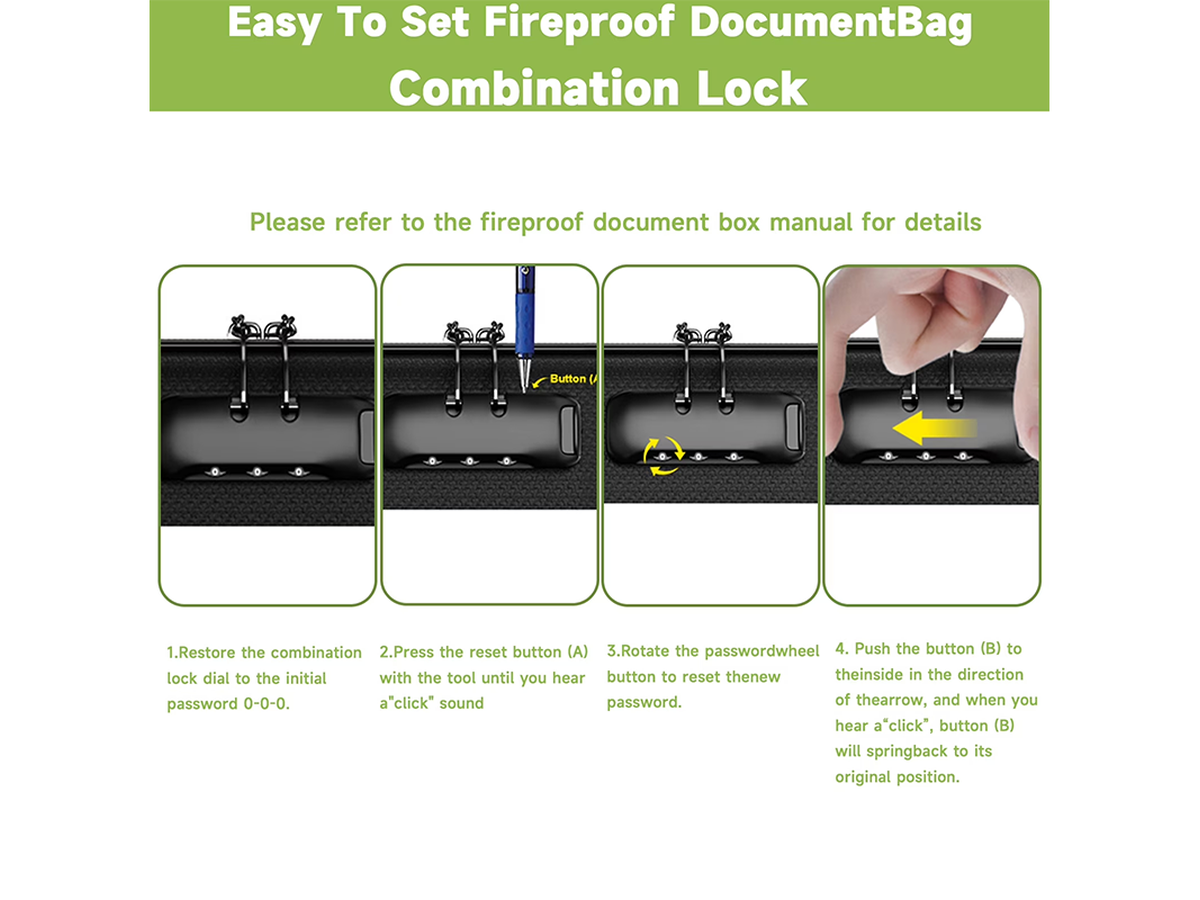 Product Title Fireproof Document Organizer Lockable File Storage Box with 13 Pockets