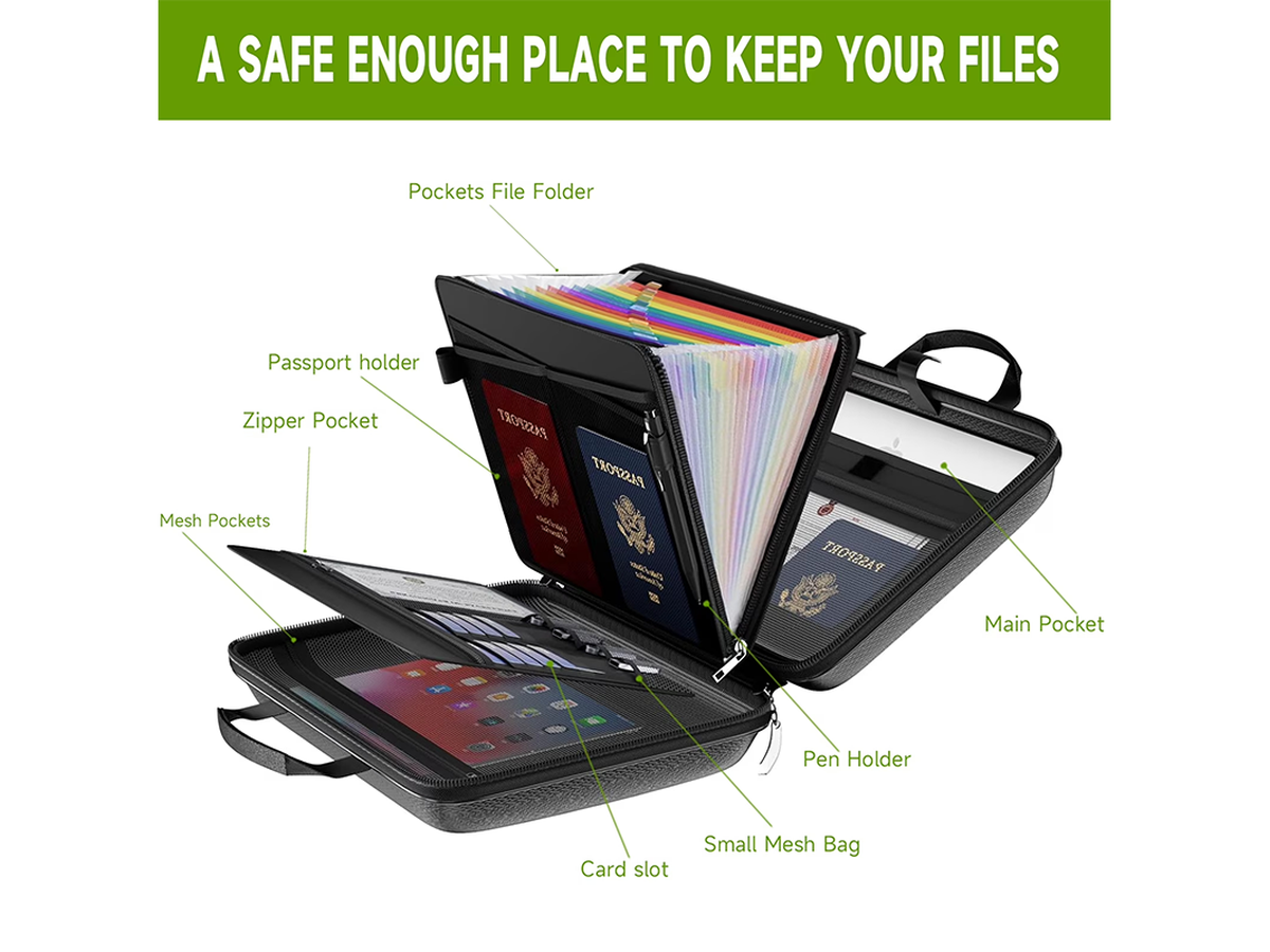 Product Title Fireproof Document Organizer Lockable File Storage Box with 13 Pockets