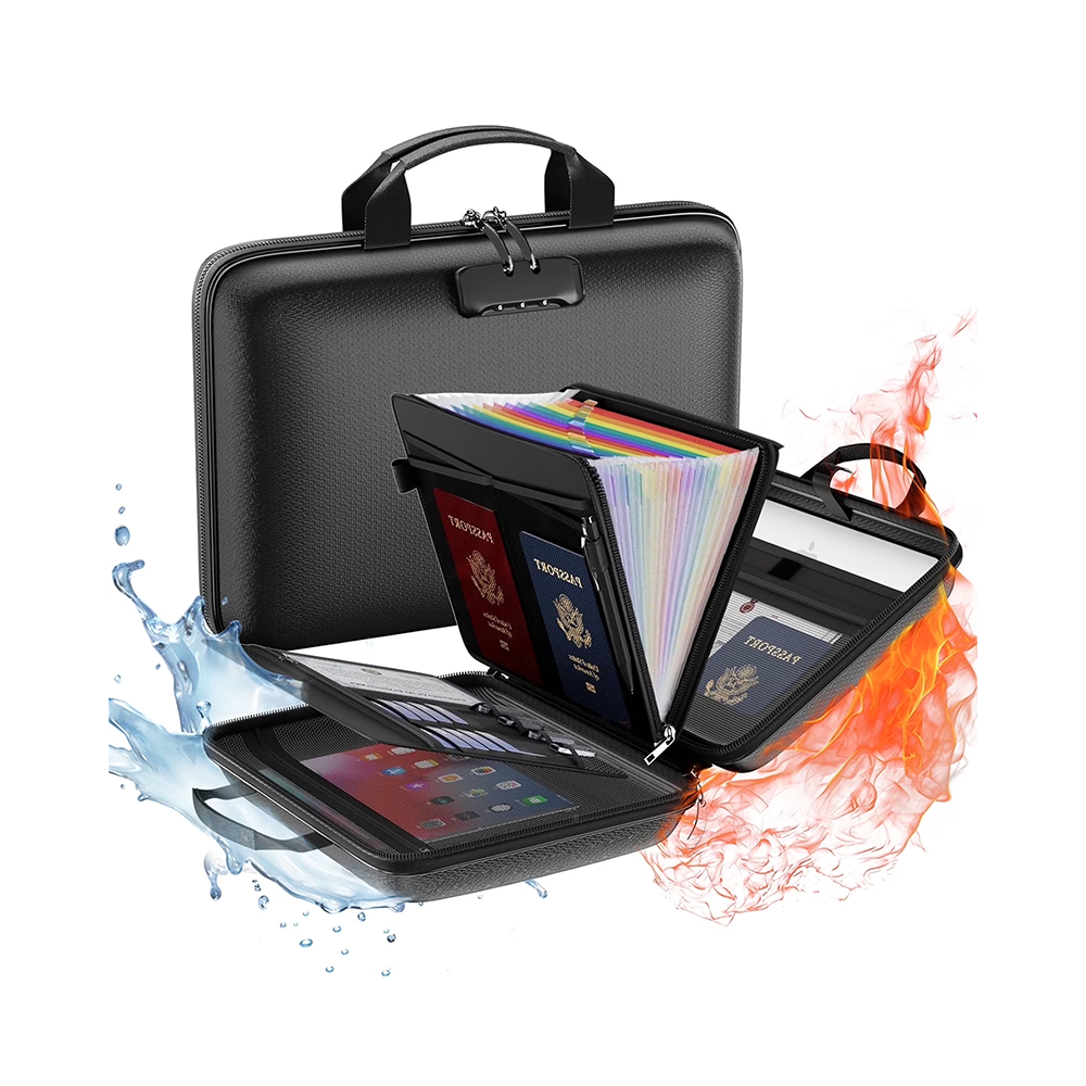 Product Title Fireproof Document Organizer Lockable File Storage Box with 13 Pockets