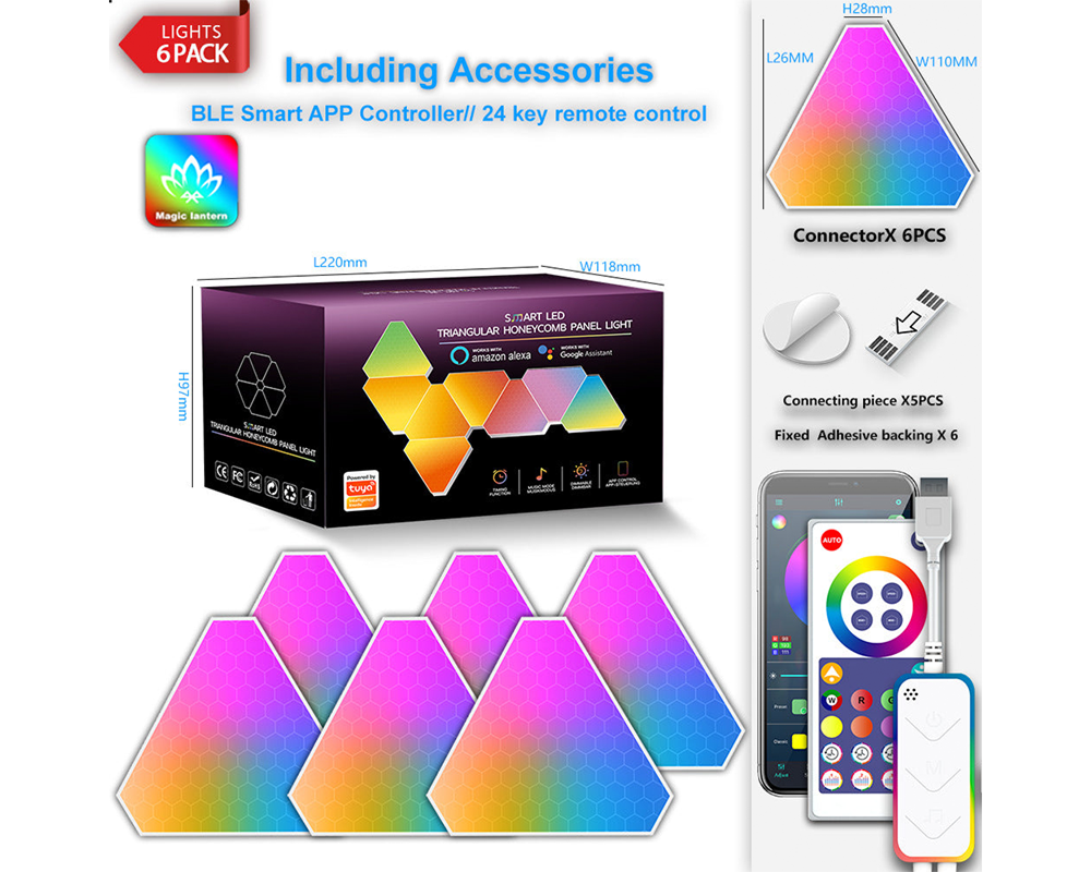 Smart DIY Triangle Light Panel with Music Sync and Voice Control