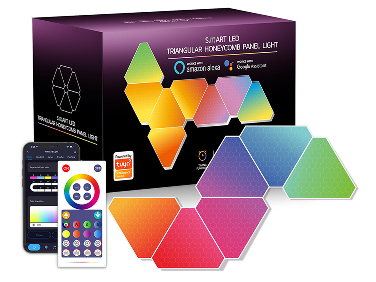 Smart DIY Triangle Light Panel with Music Sync and Voice Control