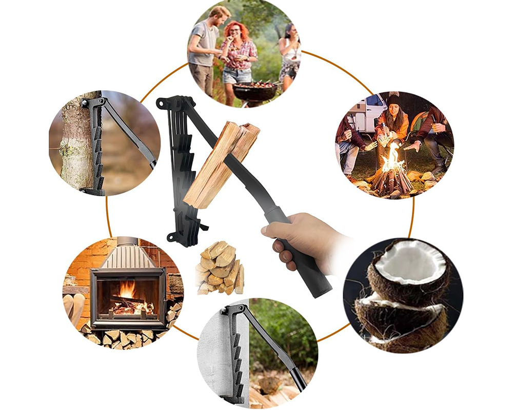 Wall Mounted Firewood Splitter Manual Log Splitting Tool for Kindling & Firewood