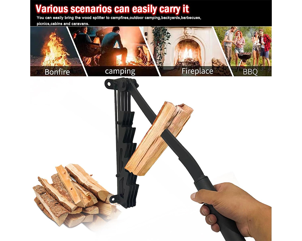 Wall Mounted Firewood Splitter Manual Log Splitting Tool for Kindling & Firewood