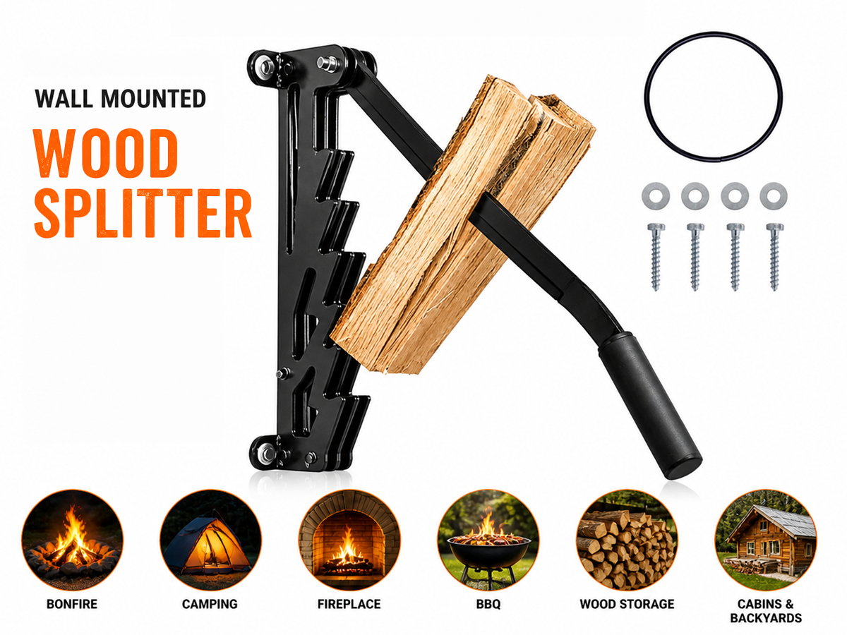 Wall Mounted Firewood Splitter Manual Log Splitting Tool for Kindling & Firewood