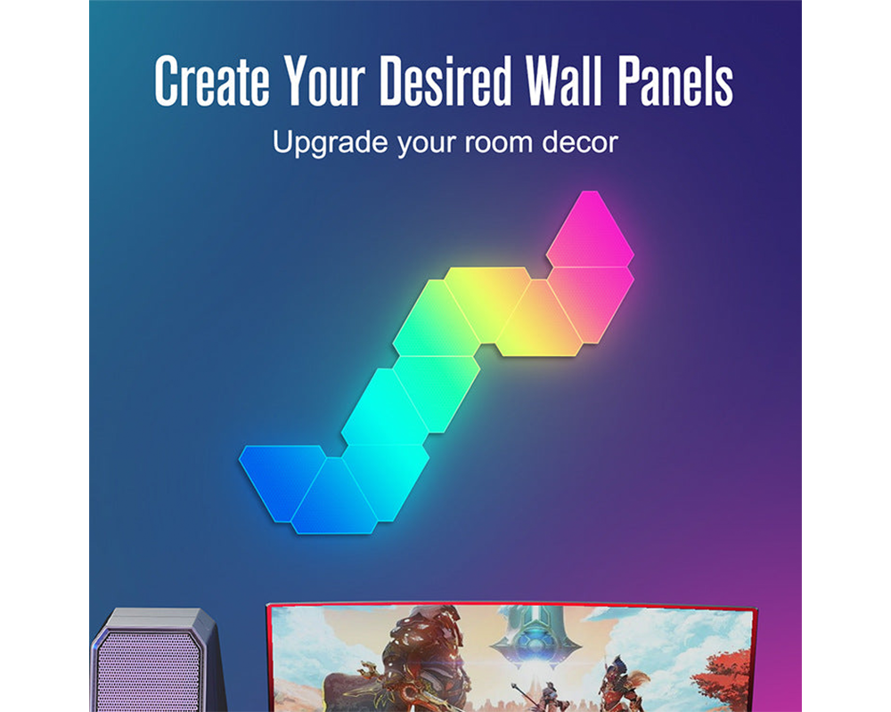 Smart DIY Triangle Light Panel with Music Sync and Voice Control