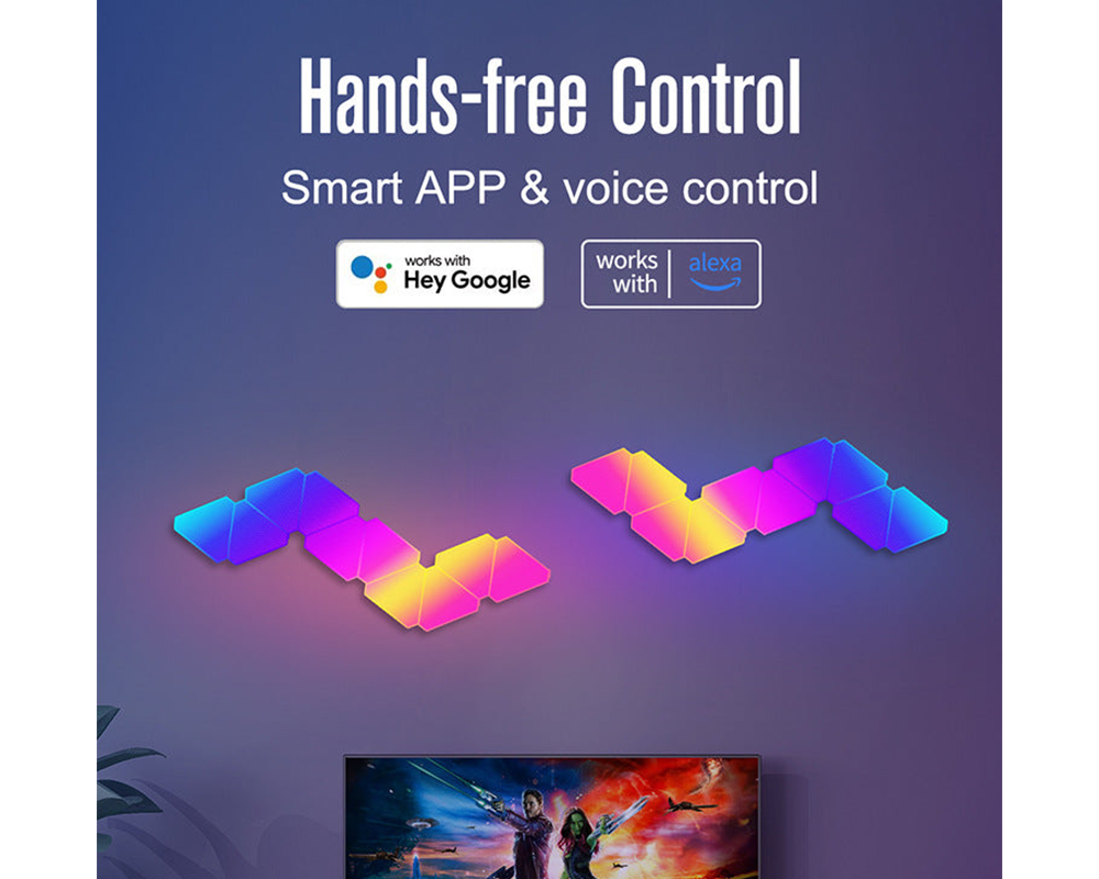 Smart DIY Triangle Light Panel with Music Sync and Voice Control