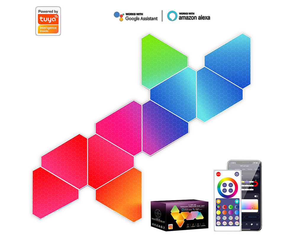 Smart DIY Triangle Light Panel with Music Sync and Voice Control