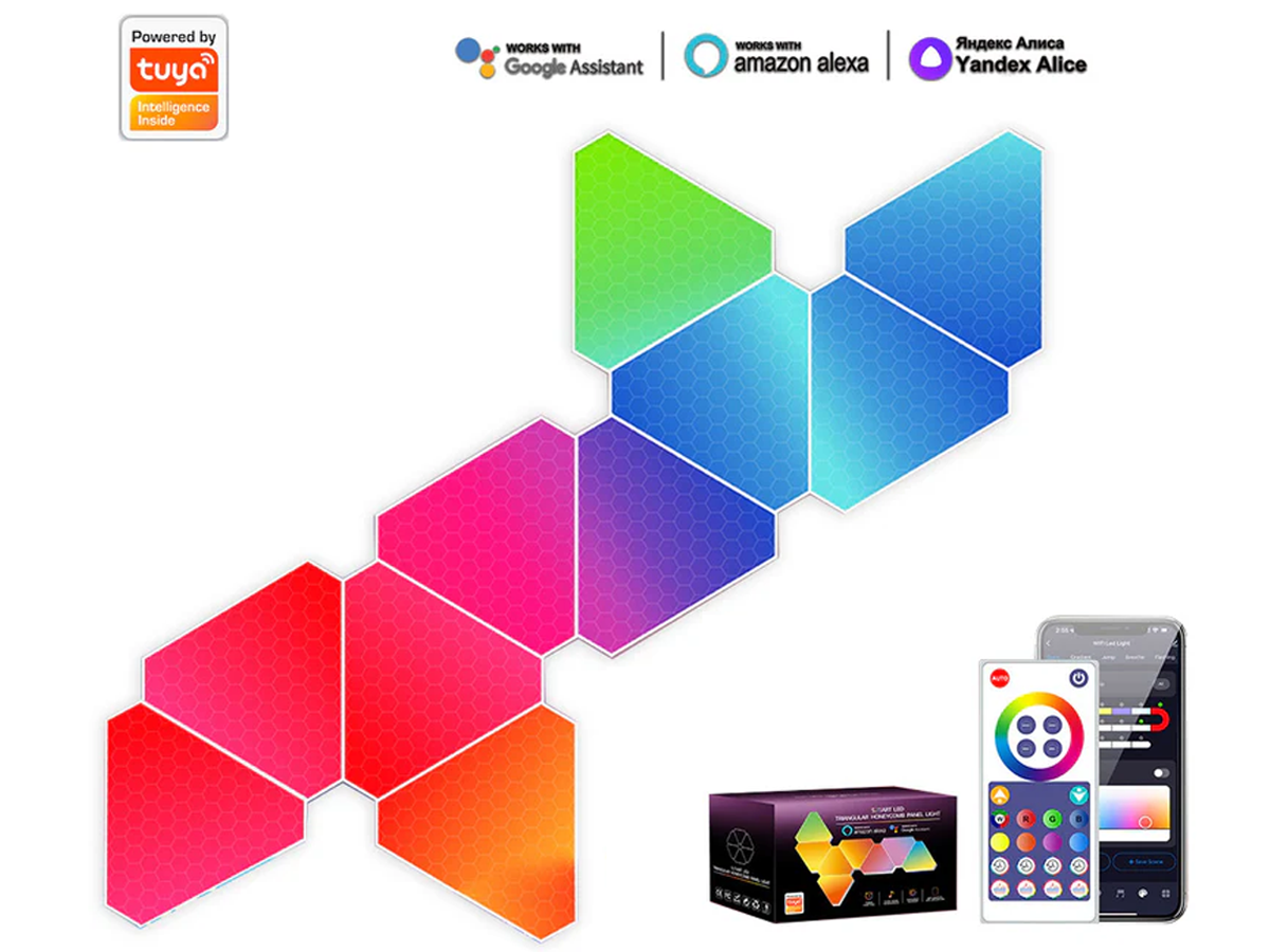 Smart DIY Triangle Light Panel with Music Sync and Voice Control