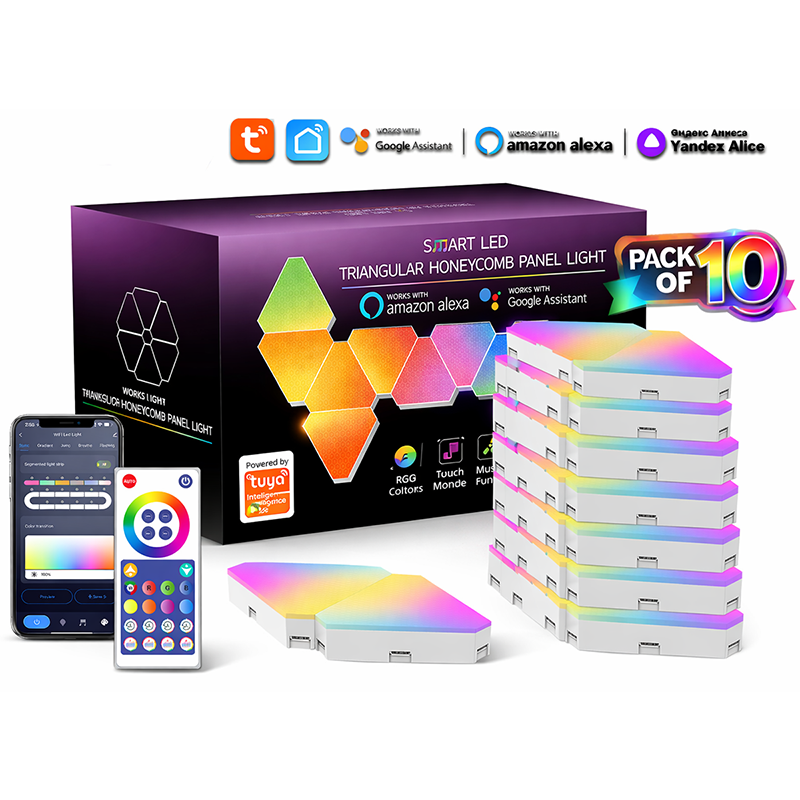 Smart DIY Triangle Light Panel with Music Sync and Voice Control