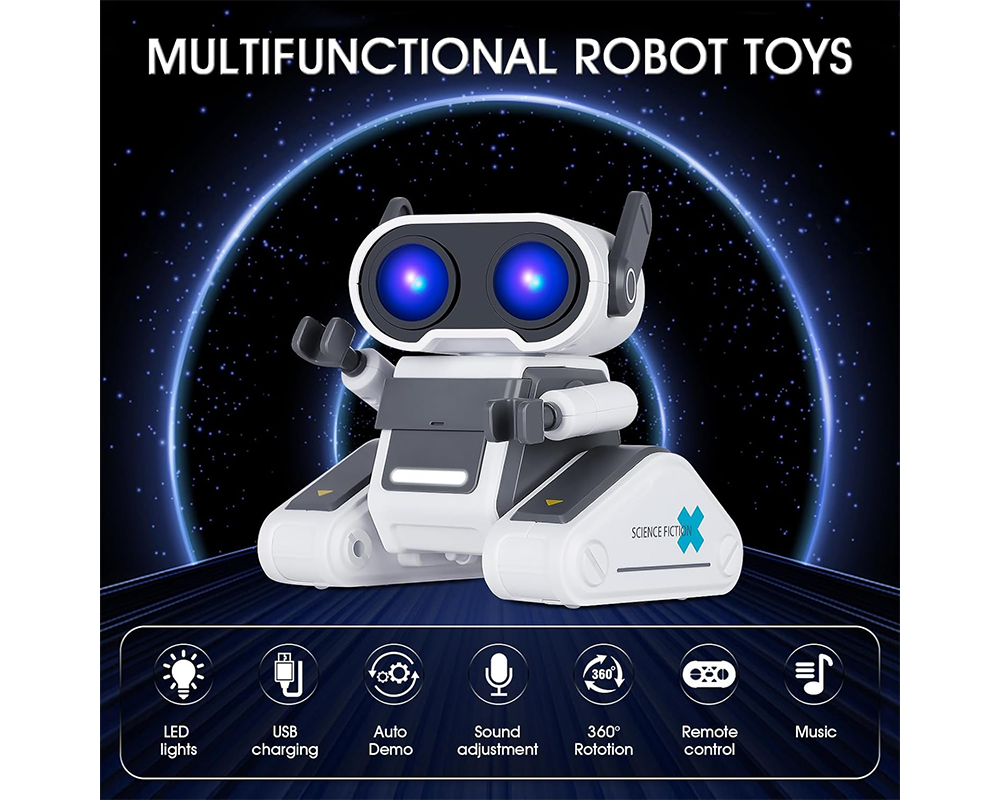 Remote Control Toy Robots RC Robot Toys with Lights, Music & 360° Action