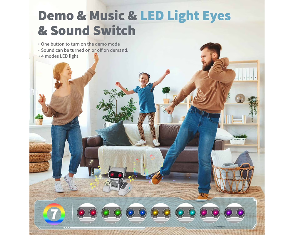 Remote Control Toy Robots RC Robot Toys with Lights, Music & 360° Action