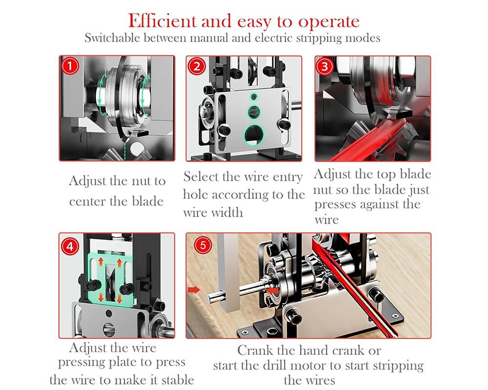 Wire Stripping Machine Manual Hand Crank Wire Stripping Machine