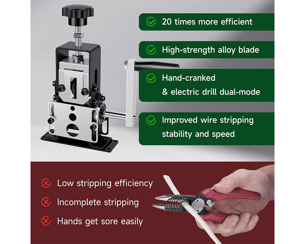 Wire Stripping Machine Manual Hand Crank Wire Stripping Machine