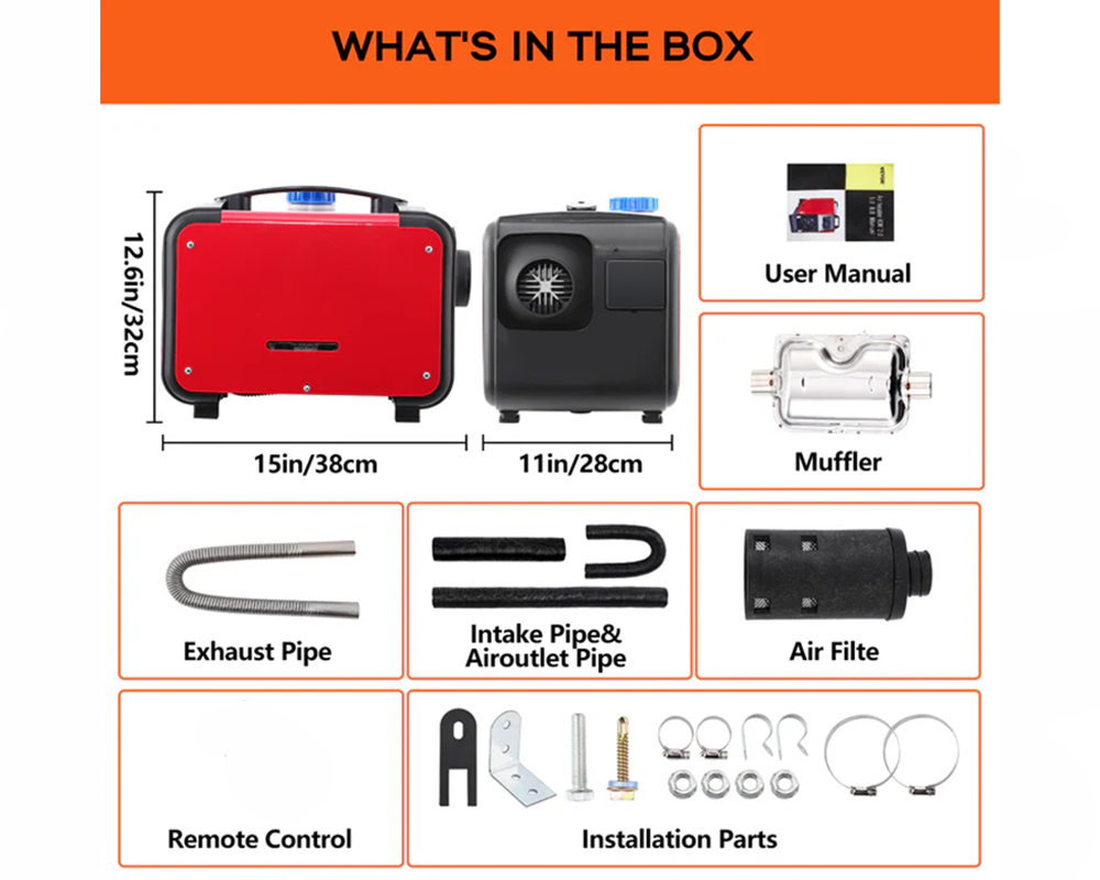 Portable Diesel Air Warmer 12V 24V 230V Vehicle Heating System