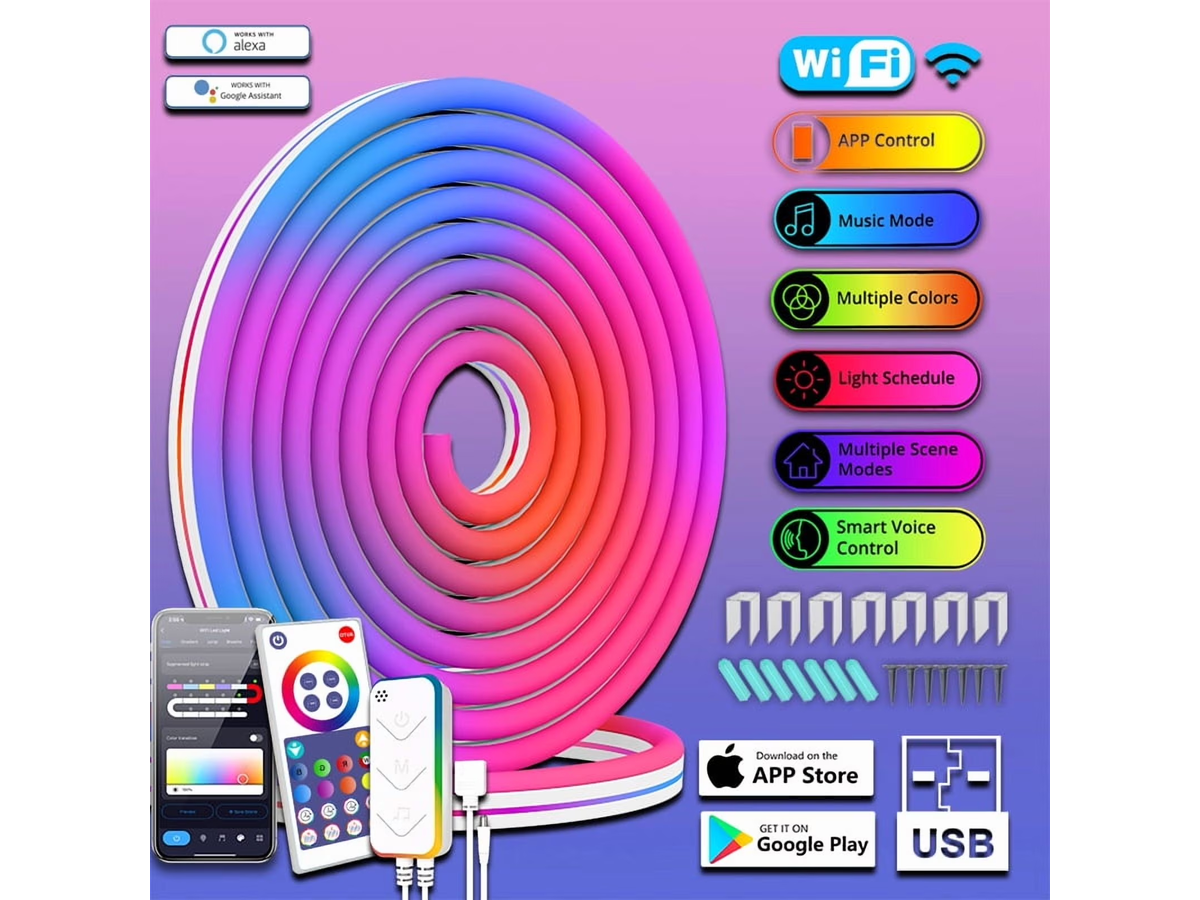 Neon Rope Lights Led Strip Light 5M with Remote